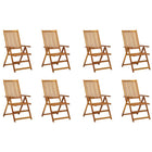 Garden chairs 8 pcs foldable solid acacia wood