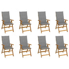 Tuinstoelen massief acaciahout inklapbaar 8 stuks