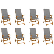 Tuinstoelen massief acaciahout inklapbaar 8 stuks