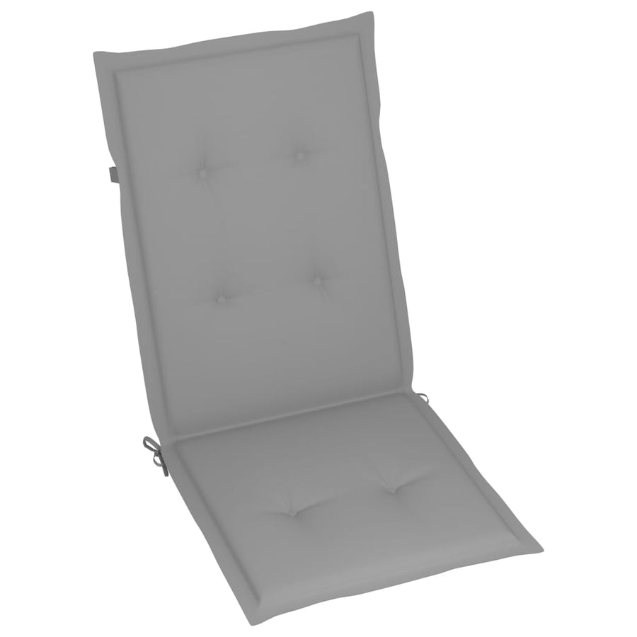 Tuinstoelen Inklapbaar Met Kussens Massief Acaciahout 8 120 x 50 x 3 cm Grijs