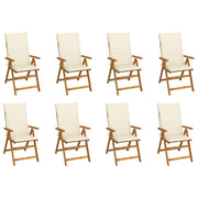 Tuinstoelen 8 st massief acaciahout inklapbaar