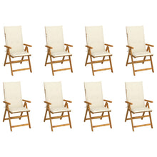Tuinstoelen 8 st inklapbaar met kussens massief acaciahout