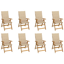 Tuinstoelen 8 st inklapbaar met kussens massief acaciahout