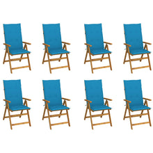 Tuinstoelen 8 st inklapbaar met kussens massief acaciahout