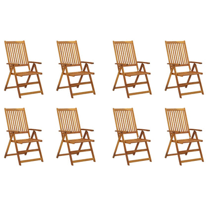 Tuinstoelen 8 st inklapbaar met kussens massief acaciahout