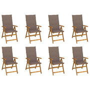 Tuinstoelen 8 st massief acaciahout inklapbaar