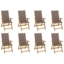Tuinstoelen 8 st inklapbaar met kussens massief acaciahout