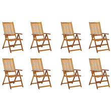 Tuinstoelen 8 st inklapbaar met kussens massief acaciahout
