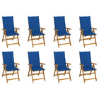 Garden Chairs 8 pcs Foldable with Cushions Solid Acacia Wood