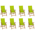Garden Chairs 8 pcs Foldable with Cushions Solid Acacia Wood