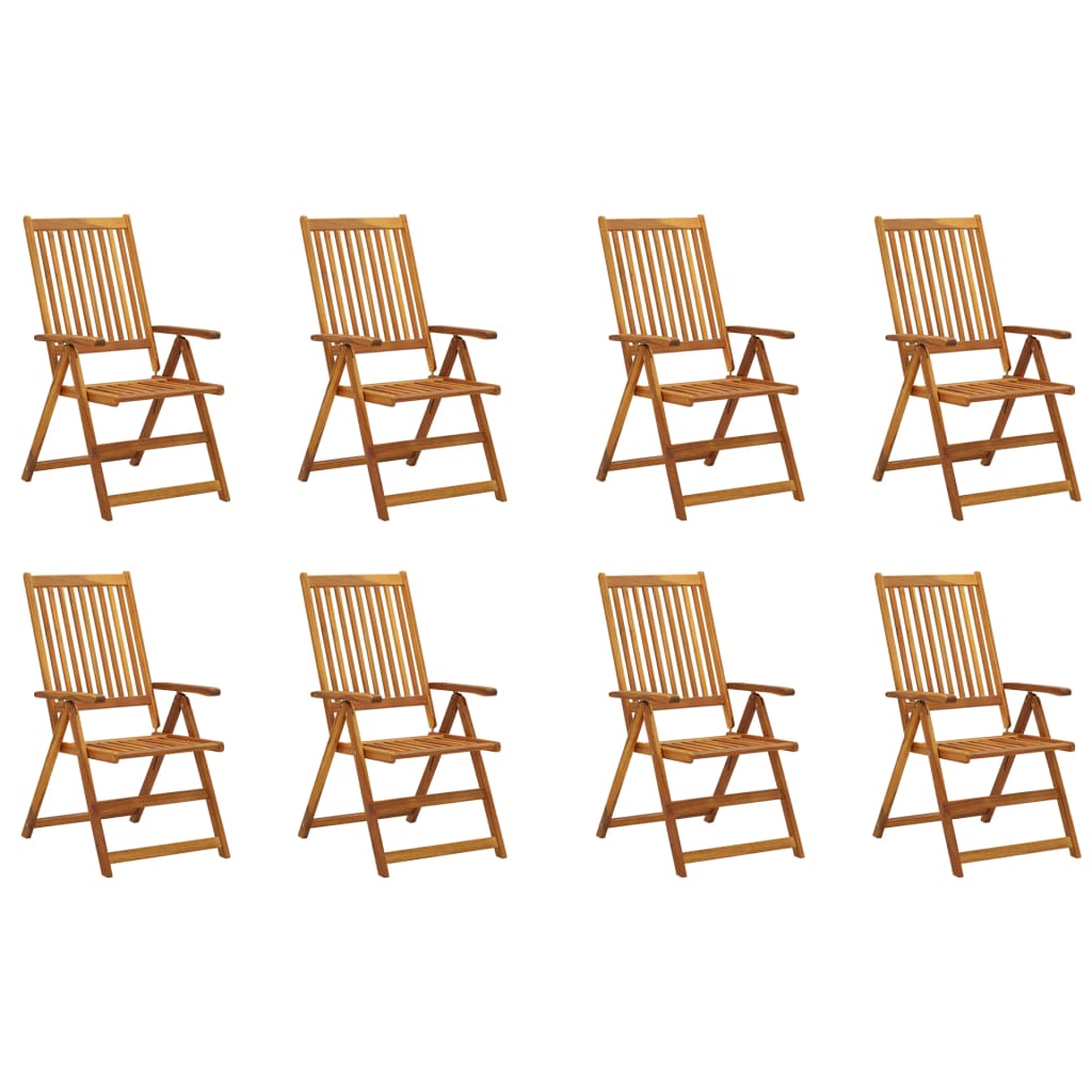 Tuinstoelen 8 st inklapbaar met kussens massief acaciahout