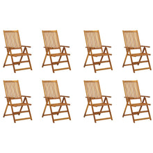 Tuinstoelen 8 st inklapbaar met kussens massief acaciahout