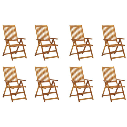 Tuinstoelen 8 st inklapbaar met kussens massief acaciahout