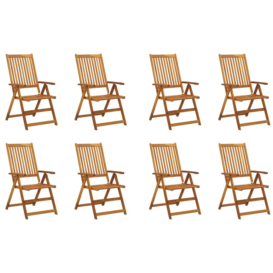 Tuinstoelen 8 st inklapbaar met kussens massief acaciahout