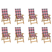 Tuinstoelen 8 st massief acaciahout inklapbaar