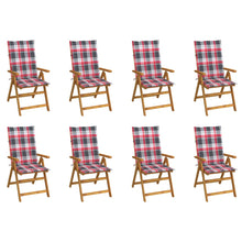 Tuinstoelen 8 st inklapbaar met kussens massief acaciahout