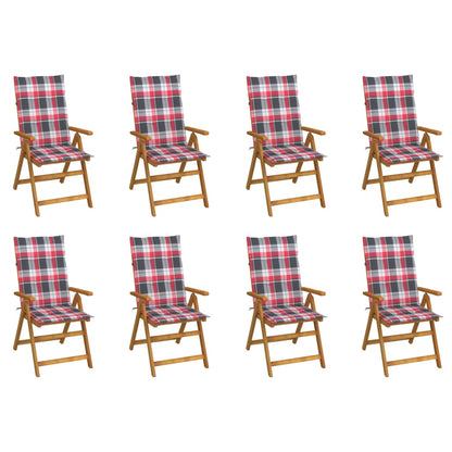 Tuinstoelen 8 st inklapbaar met kussens massief acaciahout