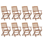 Tuinstoelen 8 st massief acaciahout inklapbaar