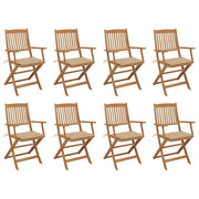 Tuinstoelen inklapbaar massief acaciahout set van 8