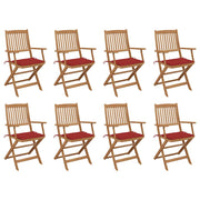 Tuinstoelen 8 stuks inklapbaar massief acaciahout rood