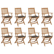 Tuinstoelen 8 st massief acaciahout inklapbaar taupe