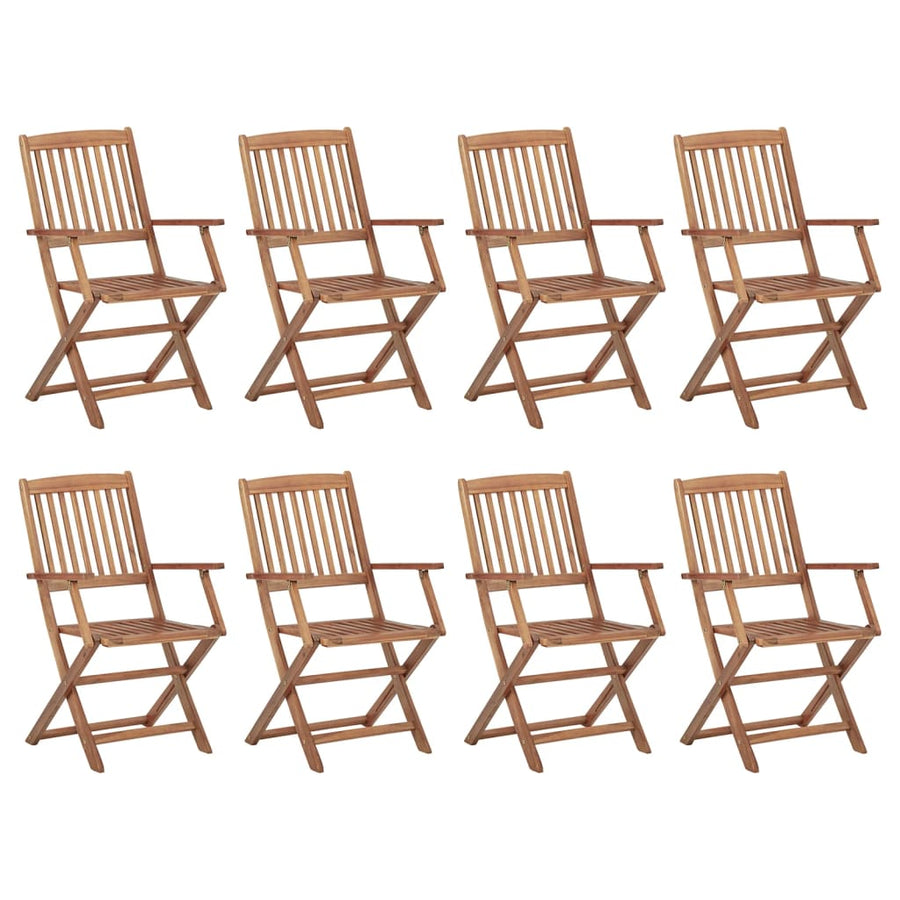 Tuinstoelen 8 St Inklapbaar Met Kussens Massief Acaciahout Taupe
