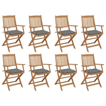 Tuinstoelen Inklapbaar Met Kussens Massief Acaciahout 8 Grijs