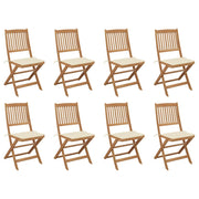 Tuinstoelen 8 st inklapbaar massief acaciahout crème