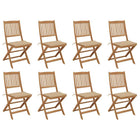 Folding Garden Chairs with Cushions Solid Acacia Wood 8