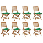 Folding Garden Chairs with Cushions Solid Acacia Wood 8