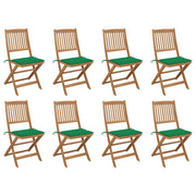 Tuinstoelen massief acaciahout inklapbaar 8 stuks