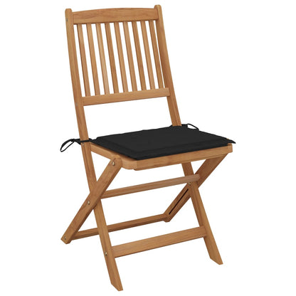 Tuinstoelen 8 St Inklapbaar Met Kussens Massief Acaciahout Zwart
