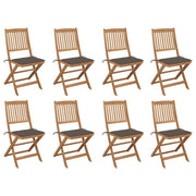 Tuinstoelen 8 st inklapbaar massief acaciahout taupe