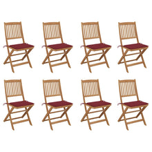 Tuinstoelen 8 St Inklapbaar Met Kussens Massief Acaciahout Wijnrood