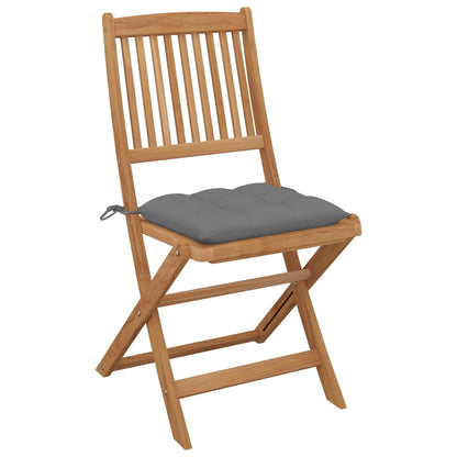 Tuinstoelen Inklapbaar Met Kussens Massief Acaciahout 8 Grijs