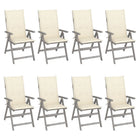 Garden Chairs Adjustable With Cushions Acacia Wood Grey 8
