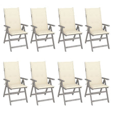 Tuinstoelen Verstelbaar Met Kussens Acaciahout Grijs 8