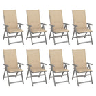 Garden Chairs Adjustable With Cushions Acacia Wood Grey 8