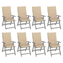 Tuinstoelen Verstelbaar Met Kussens Acaciahout Grijs 8