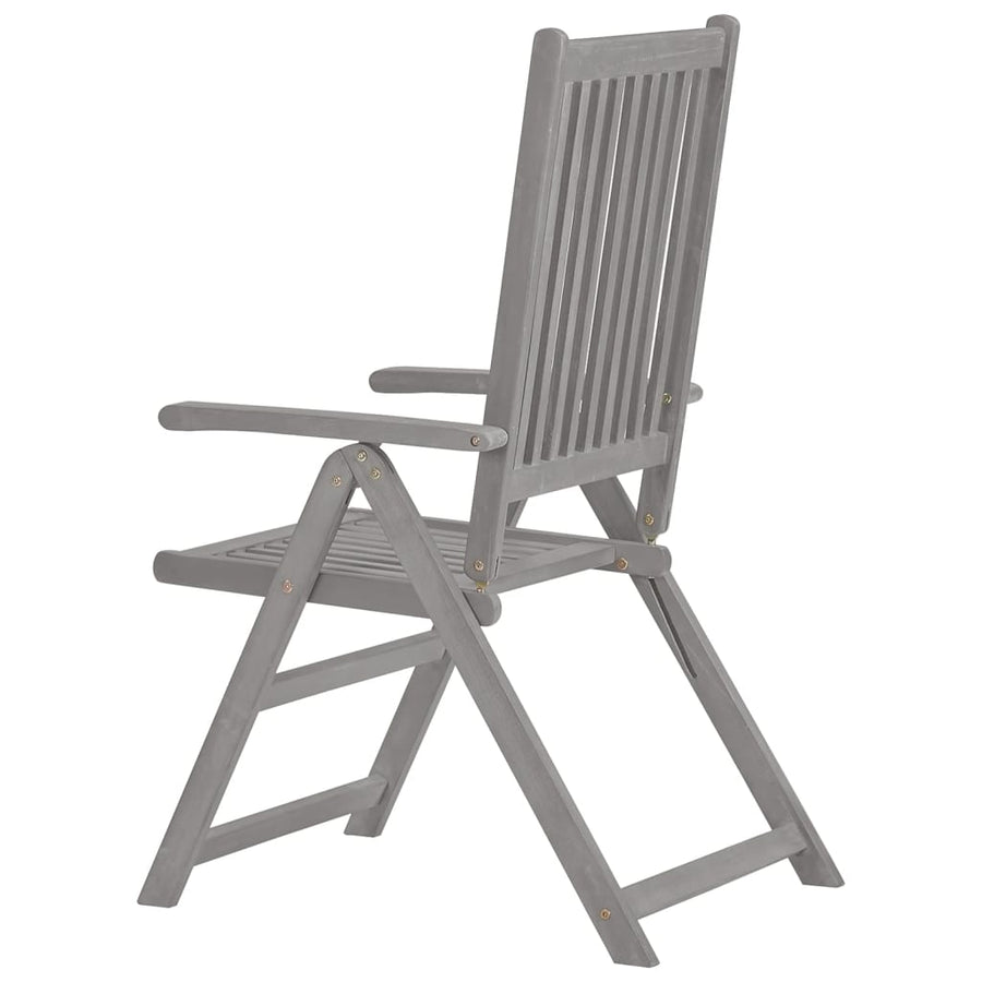Tuinstoelen Verstelbaar Met Kussens Acaciahout Grijs 8