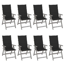 Tuinstoelen Verstelbaar Met Kussens Acaciahout Grijs 8