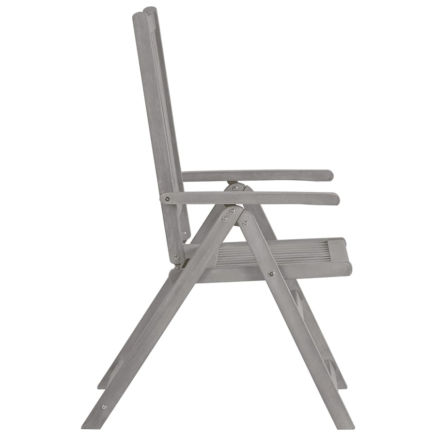 Tuinstoelen Verstelbaar Met Kussens Acaciahout Grijs 8