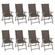 Tuinstoelen Verstelbaar Met Kussens Acaciahout Grijs 8