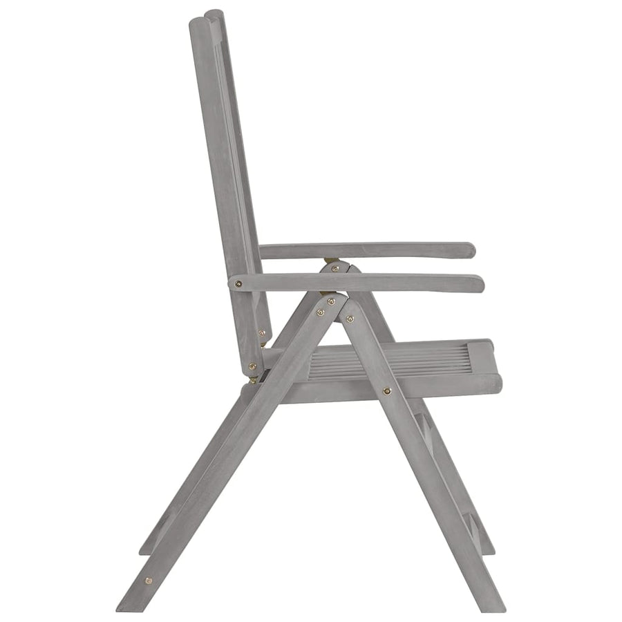 Tuinstoelen Verstelbaar Met Kussens Acaciahout Grijs 8