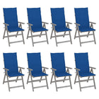 Garden Chairs Adjustable With Cushions Acacia Wood Grey 8