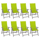 Garden Chairs Adjustable With Cushions Acacia Wood Grey 8