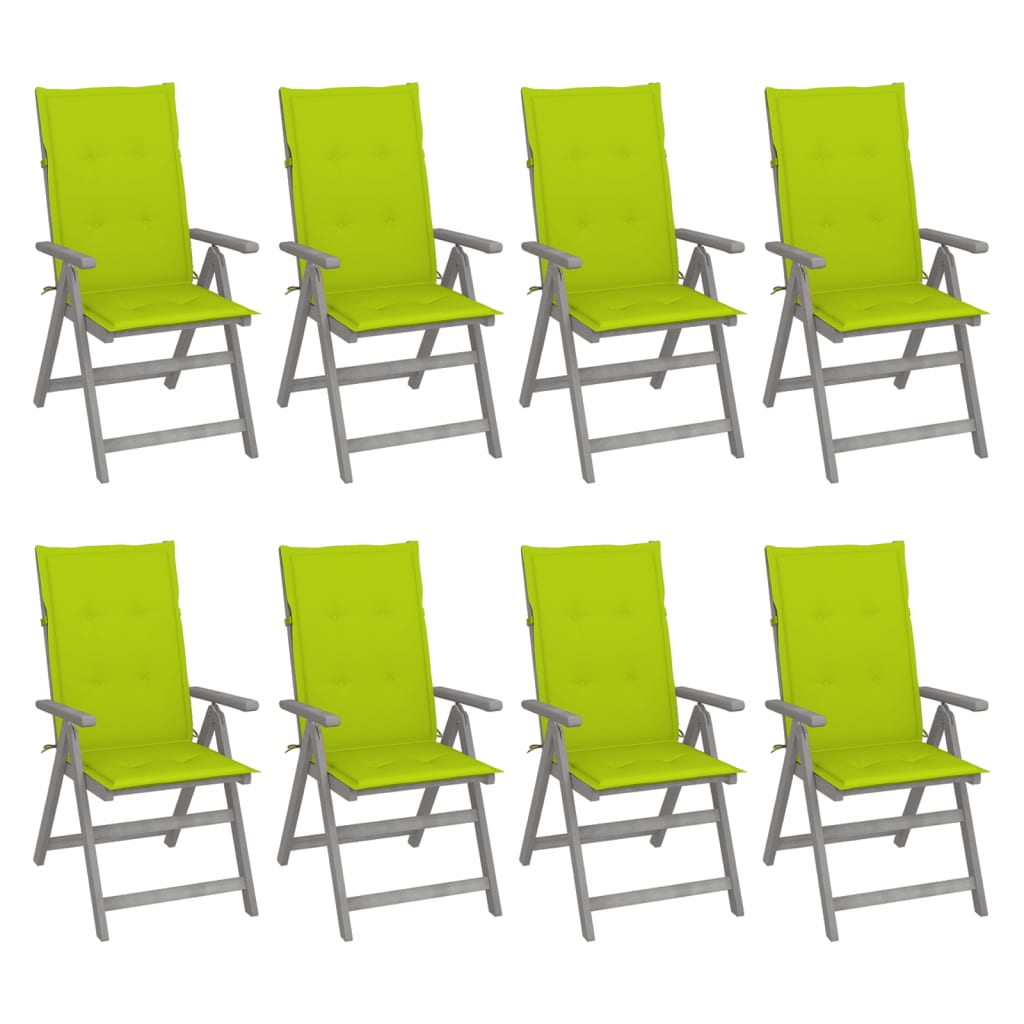 Tuinstoelen Verstelbaar Met Kussens Acaciahout Grijs 8