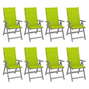 Tuinstoelen 8 stuks verstelbaar acaciahout grijs