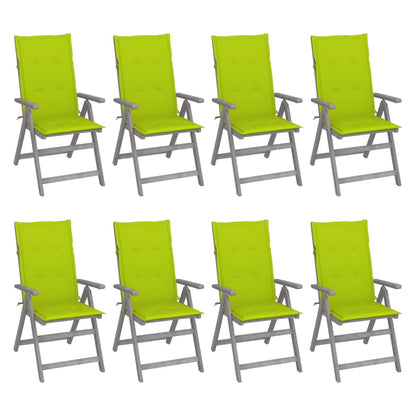 Tuinstoelen Verstelbaar Met Kussens Acaciahout Grijs 8