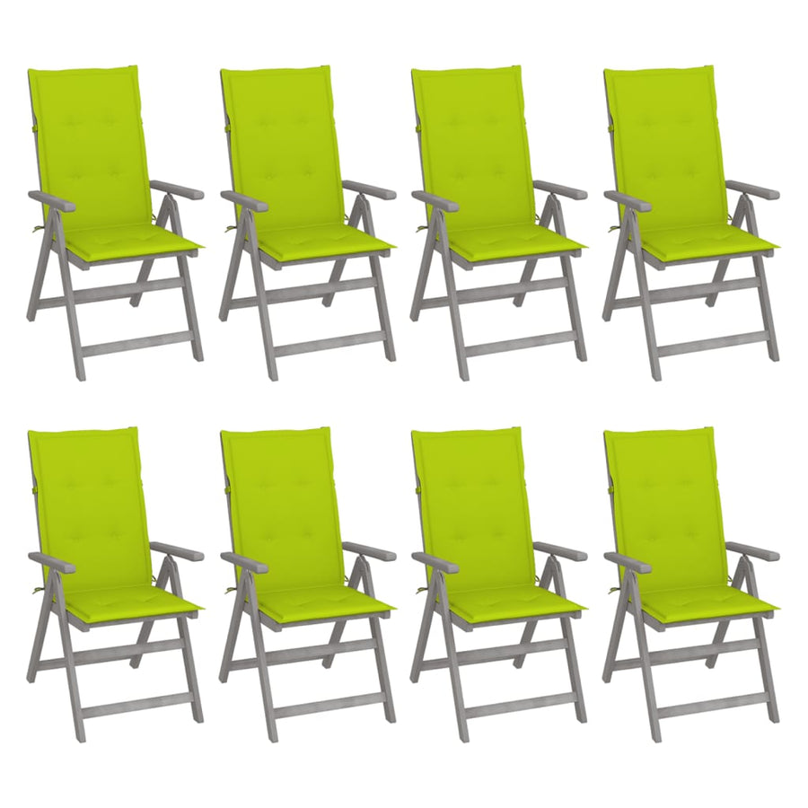 Tuinstoelen Verstelbaar Met Kussens Acaciahout Grijs 8